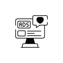 Social Media Ads icon design with white background stock illustration