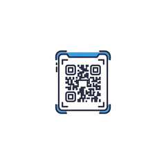 Vector Icon of Qr Code Icon with Modern Design, Flat Style