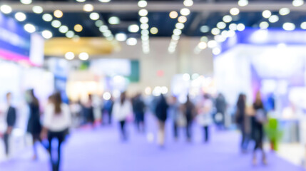 Large international exhibition hall filled with people at a trade show event