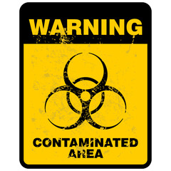 Warning, Biohazard Contaminated area, sign vector