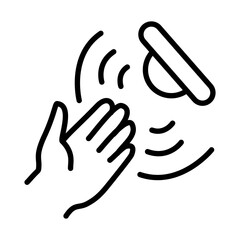 Contactless Gesture Control Editable Stroke Icon