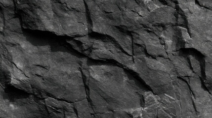 Naklejka premium Black and white textured granite surface displaying cracks and roughness for design purposes