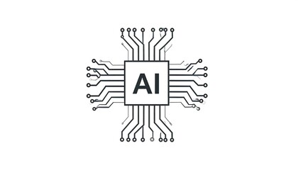 Fototapeta premium AI circuit graphic