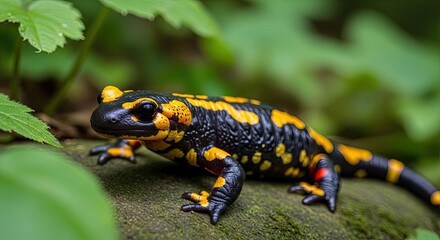Fototapeta premium Stunning Close-up of a Vibrant, Colorful Salamander