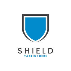 Minimalist shield logo with center and lines symbolizing protection and security