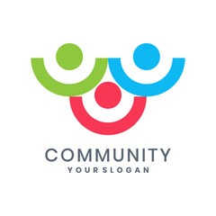 Community logo with abstract human shapes forming a symbol of unity