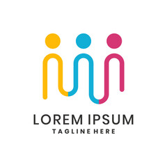 Modern community logo with human figures forming a union