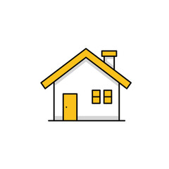 Modern Suburban House Exterior Illustration: Simple, Clean Line Art Style, Peaceful and Inviting Home Design.