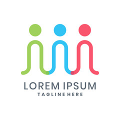 Modern community logo with connected abstract human figures