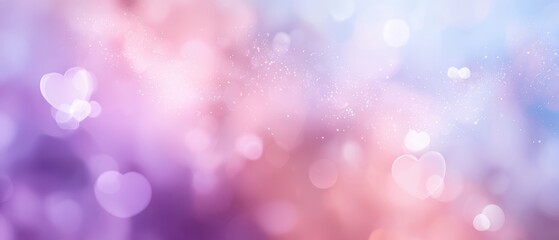 Fototapeta premium The dreamy hearts background with soft pastel colors and sparkling effects.