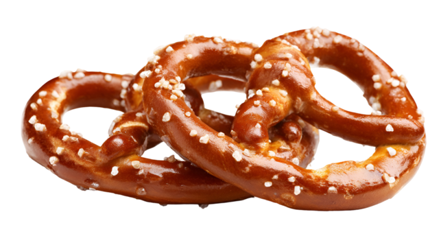 Delicious salted pretzels baked snack food