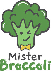 Cute Broccoli Monster Character | Funny Vegetable Illustration, Healthy Food Art for Kids, Cartoon Broccoli Face

