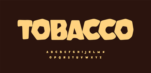 Chunky funky alphabet, bouncy comic font, playful fun cartoon typeface for snack food logo, quirky street lettering craft design, food festive title, bold DIY typographic style. Vector typeset © artyway