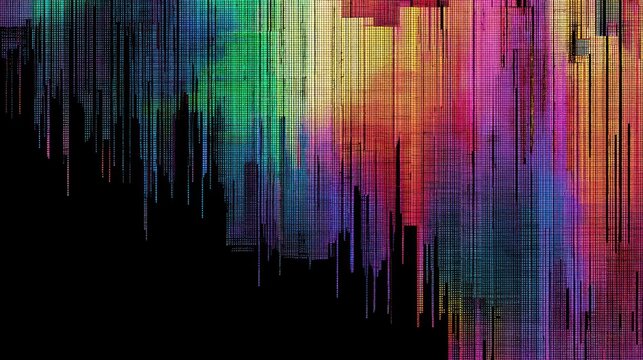 RGB glitch texture with broken pixel rows