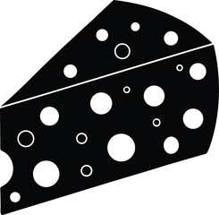 Vector art of wedge of swiss cheese with holes isolated on white background
