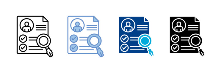 Job Description Icon set multiple style collection