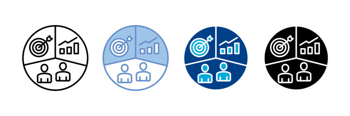 Market Segmentation Icon set multiple style collection