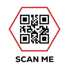 Scan QR code icon. Digital scanning qr code. QR code scan for smartphone. Scan Here text on top of the qr code