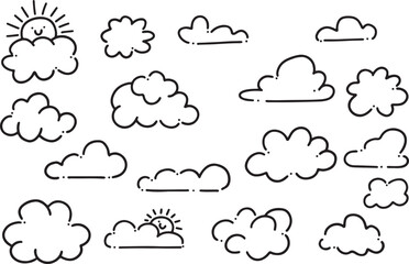 Cloud Doodle Vector | Hand-Drawn Sky Elements, Weather Icons and Cartoon Clouds

