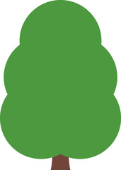 Tree icon, simple silhouettes. Flat trees set, pines, spruces, conifers and deciduous trees. Forest green tree nature plant isolated vector illustration