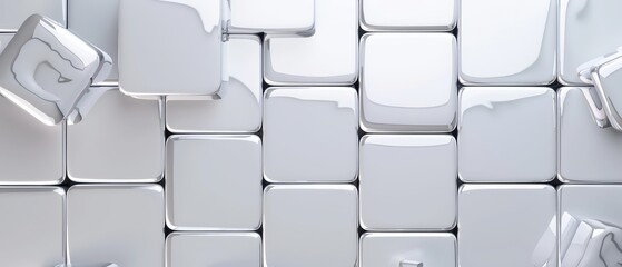 Fototapeta premium Stack of metal cubes