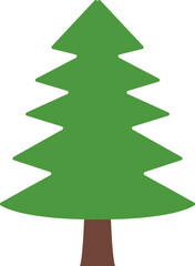 Tree icon, simple silhouettes. Flat trees set, pines, spruces, conifers and deciduous trees. Forest green tree nature plant isolated vector illustration