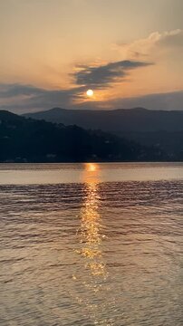 sunset over the Maggiore Lake, Ranco