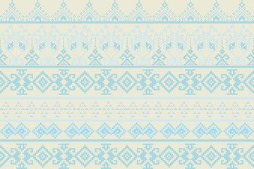 Pixelated Geometric Floral Tile Design