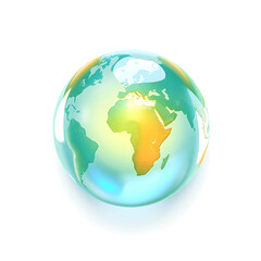 Naklejka premium 3d glossy liquid globe with african continent