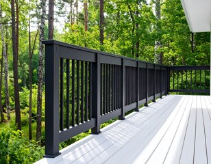Modern deck with forest view