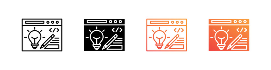 Web Design Multiple Style Icon Set 