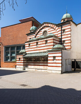 Hammam Turkish bathhouse in Trencianske Teplice, Slovakia, showing its Moorish revival architecture
