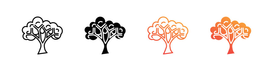 Tree Multiple Style Icon Set 