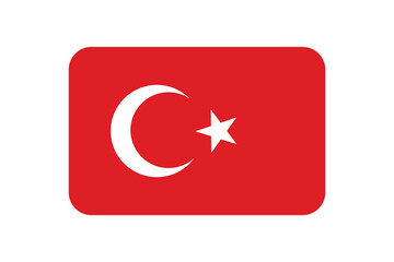 Obraz premium Turkey flag official colors and proportion digital vector illustration.