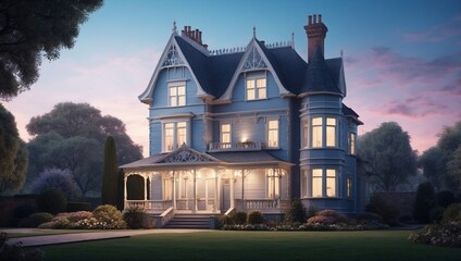 Serene Twilight Wraps Enchanted Victorian Home