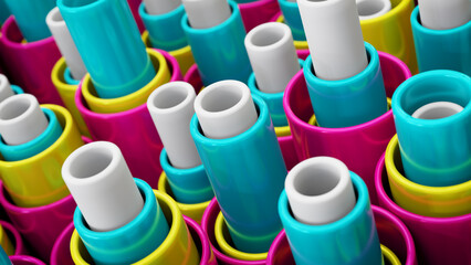 Colorful 3D Pipe Tubes Playful Abstract Motion Background