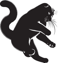 Scottish Fold Cat Vector in black and white