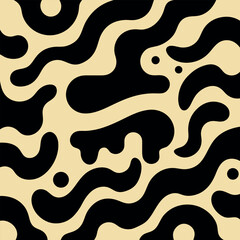 Abstract Black and Beige Organic Wave Pattern Background