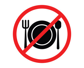 No eating sign illustration. food sign prohibited. no eating. no food sign. no food
