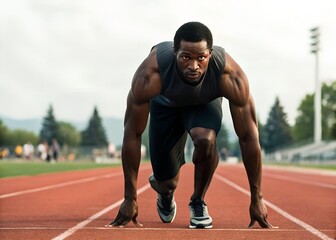 intense determination fuels the powerful strides of an athlete during training highlighting unwavering focus and dedication on a path towards peak performance and athletic excellence