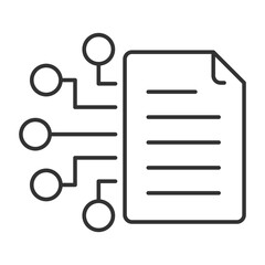 Obraz na płótnie Canvas Digital file linear icon. Electronic document. File encryption. Paperless office. Digital data. Information sharing. Thin line illustration. Contour symbol. Vector outline drawing. Editable stroke