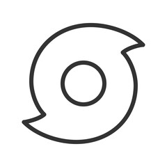 Hurricane linear icon. Tropical cyclone. Weather forecast. Storms, strong winds and heavy rainfall. Meteorology. Thin line illustration. Contour symbol. Vector outline drawing. Editable stroke