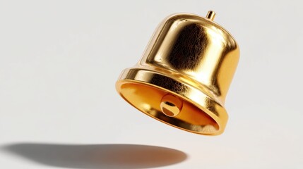 Stunning Digital Notification Bell Icon in Gold on Surf Background - Perfect for Modern UI/UX Design and App Development