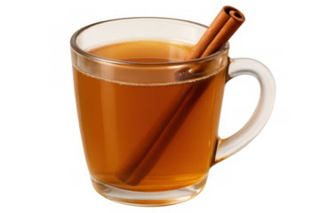 Steaming cinnamon-spiced apple cider nestled in glass mug, radiating rustic autumn warmth and comfort