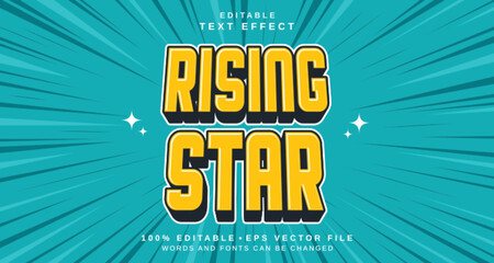 Editable text style effect - Rising Star text style theme.