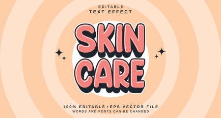 Editable text style effect - Skin care text style theme.