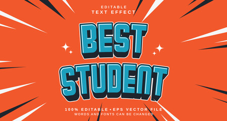 Editable text style effect - Best Student text style theme.