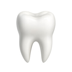 3d realistic white molar tooth icon isolated on transparent background