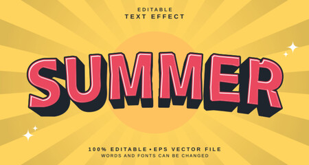 Editable text style effect - Summer text style theme.