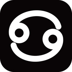 かに座の記号アイコン　モノトーン